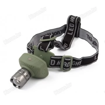 Фонарик налобн. 1 светодиод переменный фокус